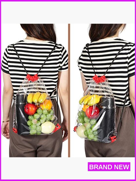 15 Clear Drawstring Backpacks PVC Waterproof Stadium Sport See Through Bags main image 4